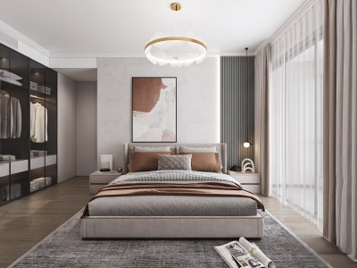 现代卧室3D模型下载